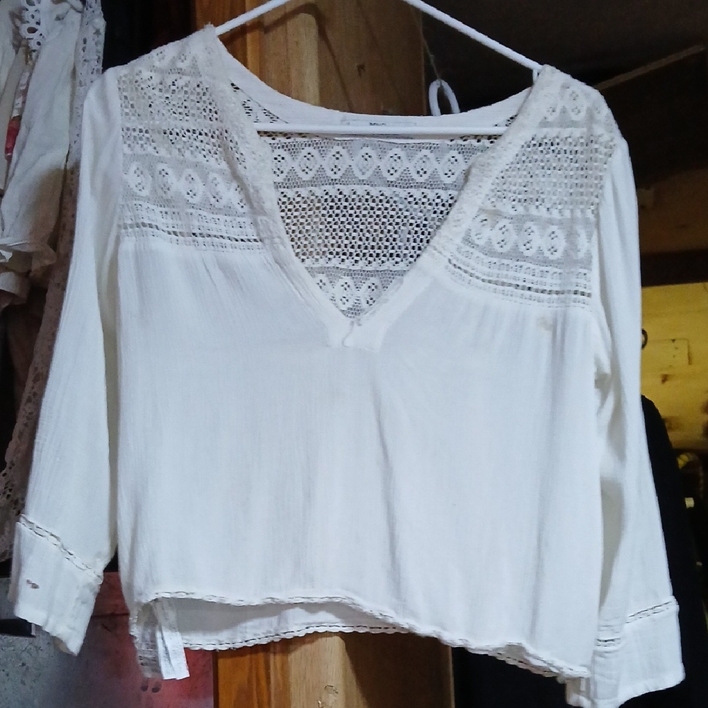 White Lace Women's Spring/Summer Blouse